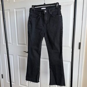LC Lauren Conrad High Rise Cropped Kick Flare Black Wash Flare Jeans